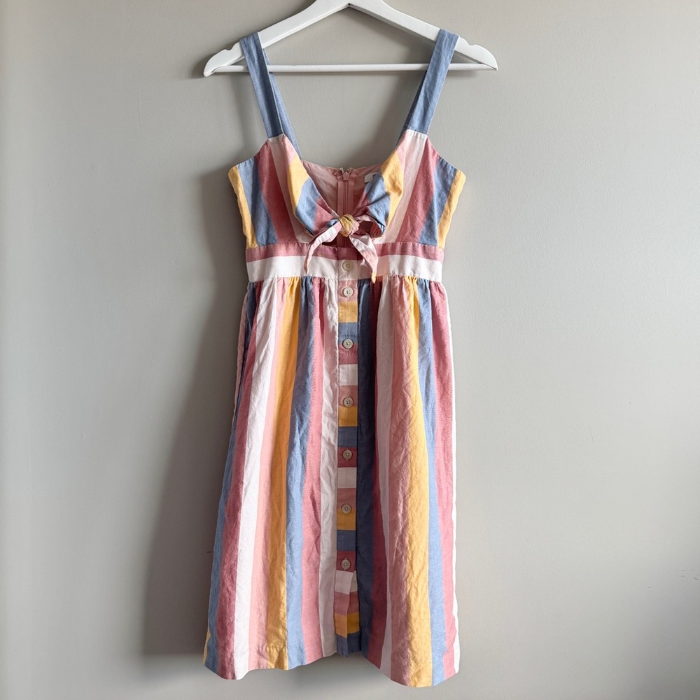 Madewell Multicolor Striped Sundress with Bow